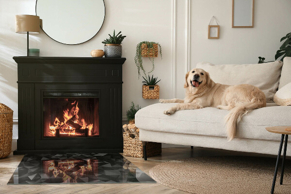 Pravokotna kaljeno steklo za kamin Tridimenzionalna geometrija