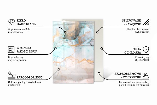 Pravokotna kaljeno steklo za kamin Tridimenzionalna geometrija