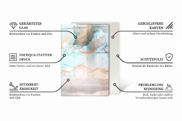 Pravokotna kaljeno steklo za kamin Tridimenzionalna geometrija