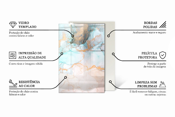 Pravokotna kaljeno steklo za kamin Tridimenzionalna geometrija