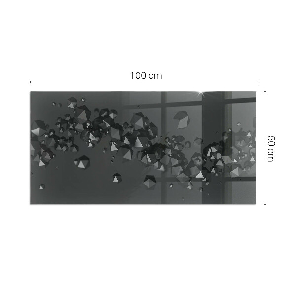 Pravokotna steklo za kamin Abstraktni oblak trdnih snovi