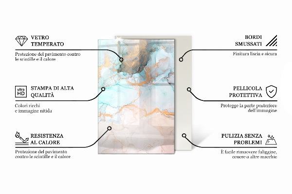 Pravokotna steklo za kamin Abstraktni oblak trdnih snovi