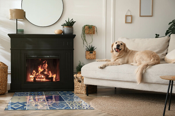 Pravokotna steklo za kamin Vzorci keramičnih ploščic