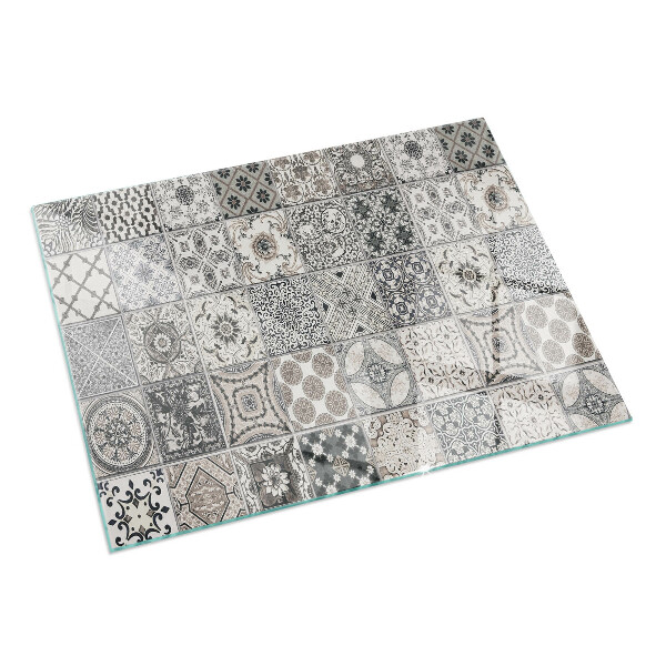 Pravokotna kaljeno steklo za kamin Dekorativni vzorci ploščic