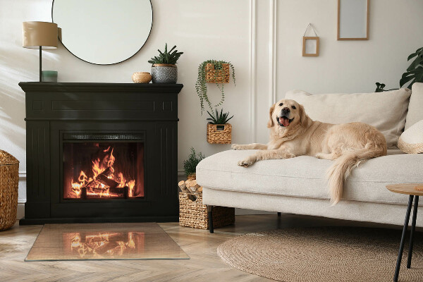 Pravokotna podložna plošča za kamin Naravni lesni vzorec