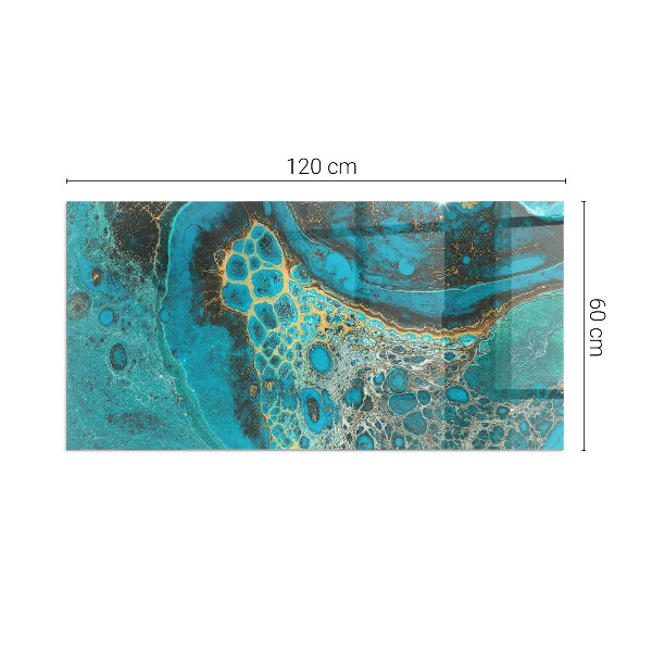 Pravokotna kaljeno steklo za kamin Abstraktni organski vzorec