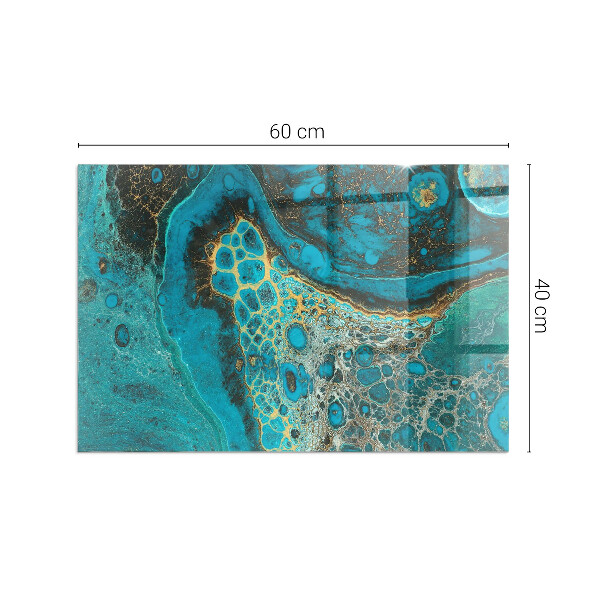 Pravokotna kaljeno steklo za kamin Abstraktni organski vzorec