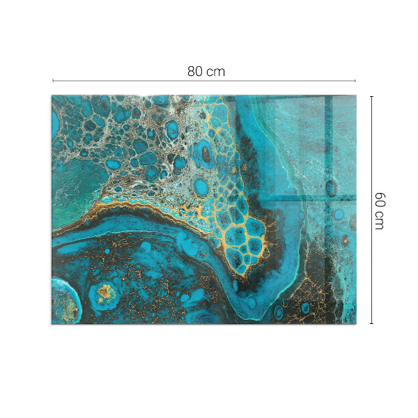 Pravokotna kaljeno steklo za kamin Abstraktni organski vzorec