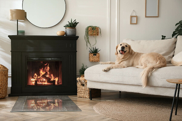 Pravokotna steklo za kamin Vzorec perforirane pločevine