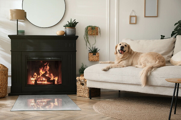 Pravokotna kaljeno steklo za kamin Tekstura surovega betona