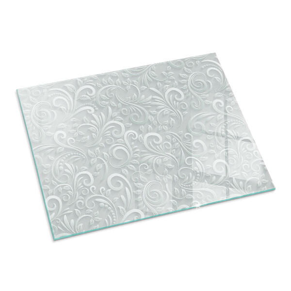 Pravokotna steklo za kamin Eleganten rastlinski vzorec