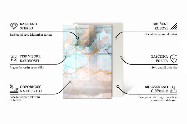 Pravokotna steklo za kamin Eleganten rastlinski vzorec