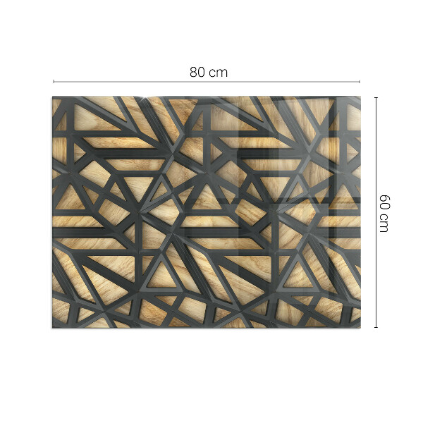 Pravokotna podložna plošča za kamin Geometrija z lesom