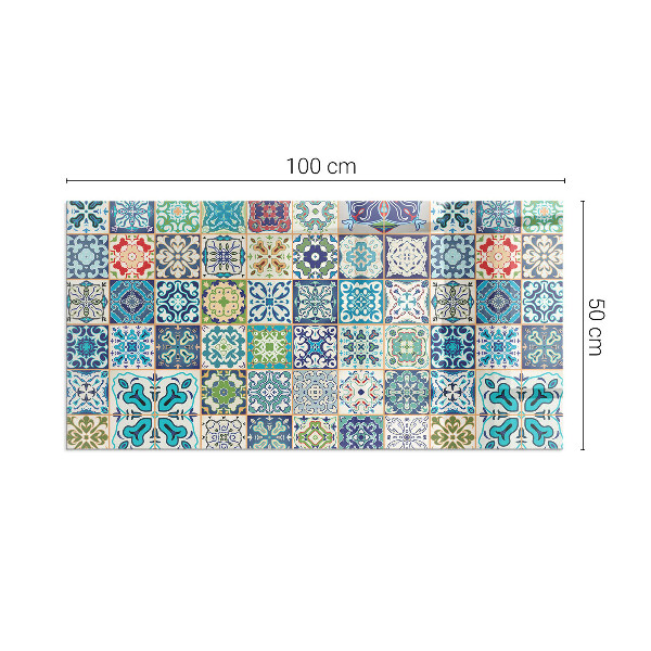 Pravokotna kaljeno steklo za kamin Mozaični vzorci na ploščicah