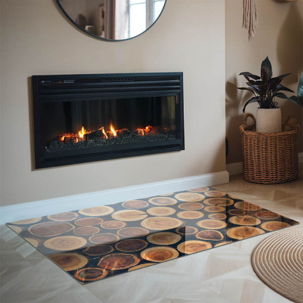 Pravokotna podložna plošča za kamin Škatla z rezanim lesom