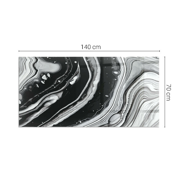 Pravokotna kaljeno steklo za kamin Abstraktni valovi in ​​črte