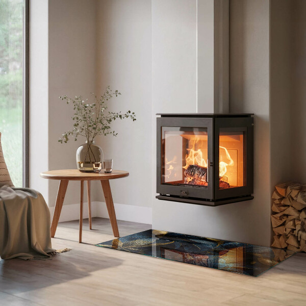 Pravokotna steklo za kamin Elegantna tekstura listov