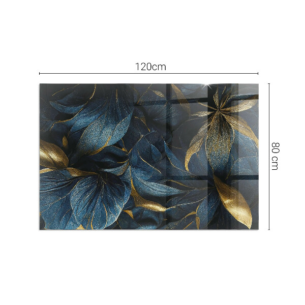 Pravokotna steklo za kamin Elegantna tekstura listov