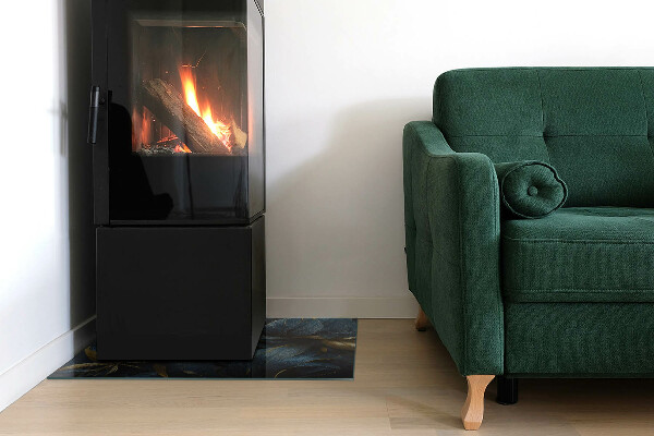 Pravokotna steklo za kamin Elegantna tekstura listov