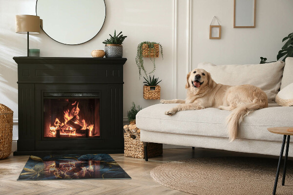 Pravokotna steklo za kamin Elegantna tekstura listov