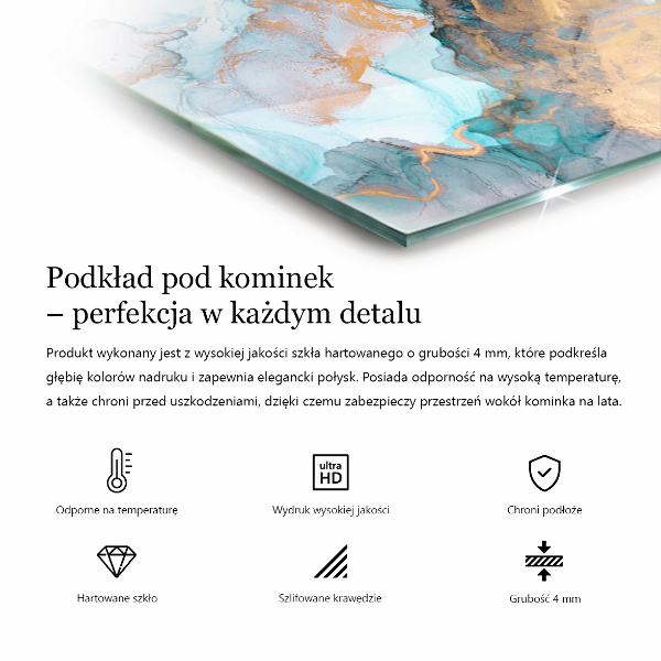 Pravokotna steklo za kamin Vzorec naravnega kamna