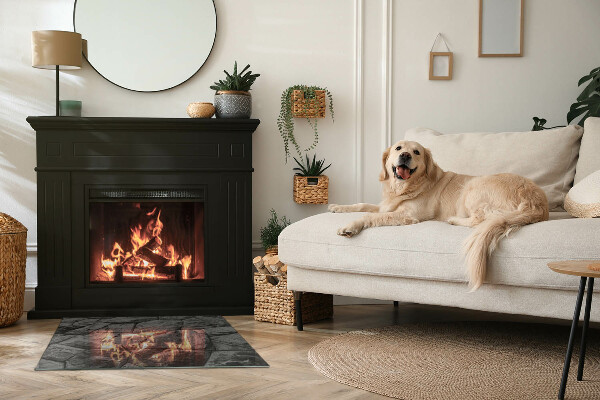 Pravokotna steklo za kamin Vzorec naravnega kamna