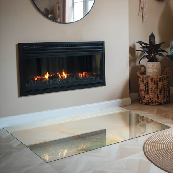 Pravokotna steklo za kamin Abstraktni marmorni vzorec