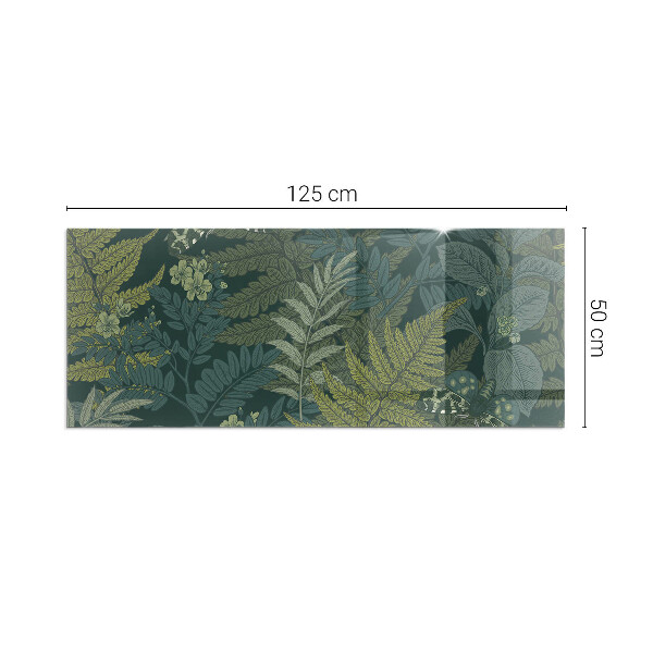 Pravokotna podložna plošča za kamin Rastlinski motivi z metulji