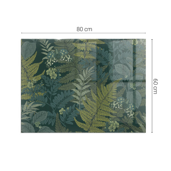 Pravokotna podložna plošča za kamin Rastlinski motivi z metulji