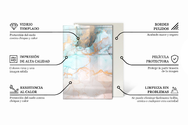 Pravokotna steklo za kamin Barva Sivo-rjava