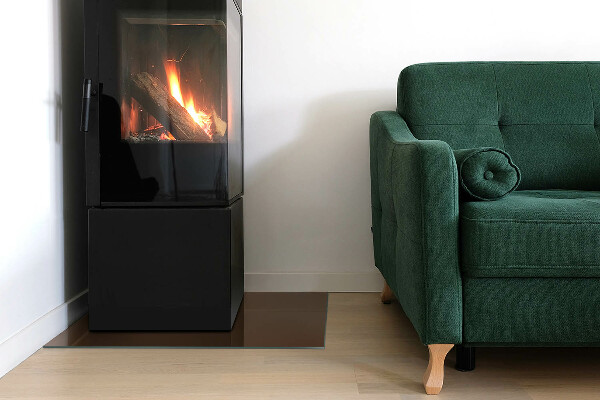 Pravokotna kaljeno steklo za kamin Barva rjava