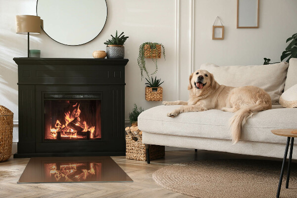 Pravokotna kaljeno steklo za kamin Barva rjava