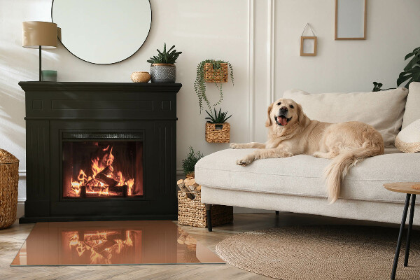 Pravokotna kaljeno steklo za kamin Barva rjava