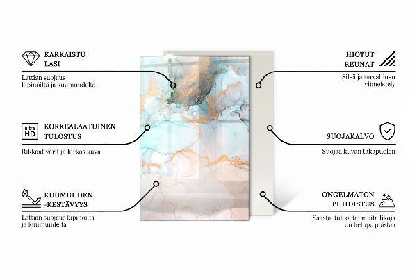 Pravokotna kaljeno steklo za kamin Barva siva