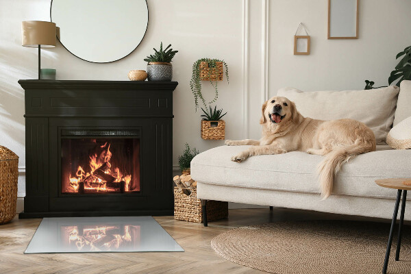 Pravokotna kaljeno steklo za kamin Barva siva