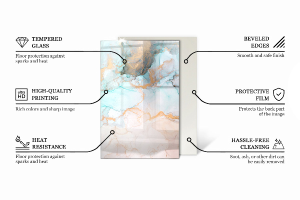 Pravokotna podložna plošča za kamin Barva rjava
