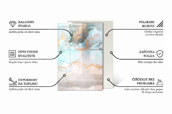 Pravokotna kaljeno steklo za kamin Barva Svetlo vijolična