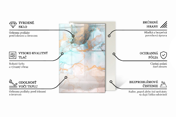 Pravokotna kaljeno steklo za kamin Barva Bledo roza