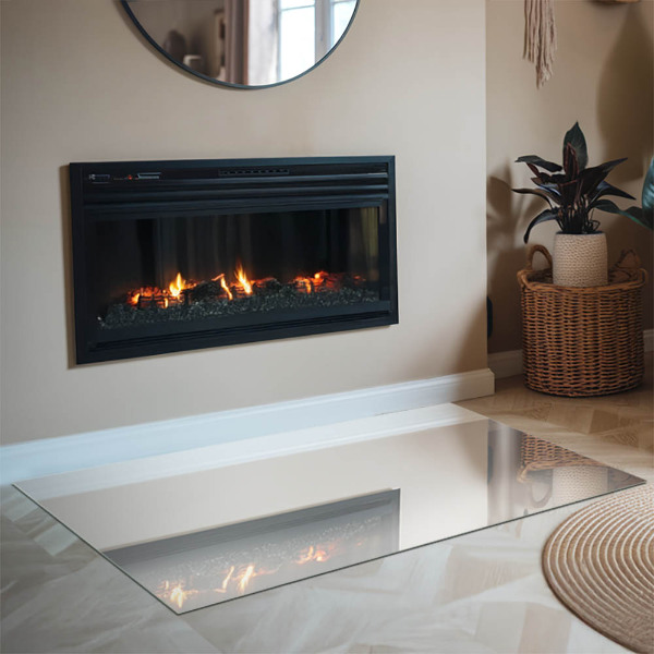 Pravokotna podložna plošča za kamin Slonokoščena barva