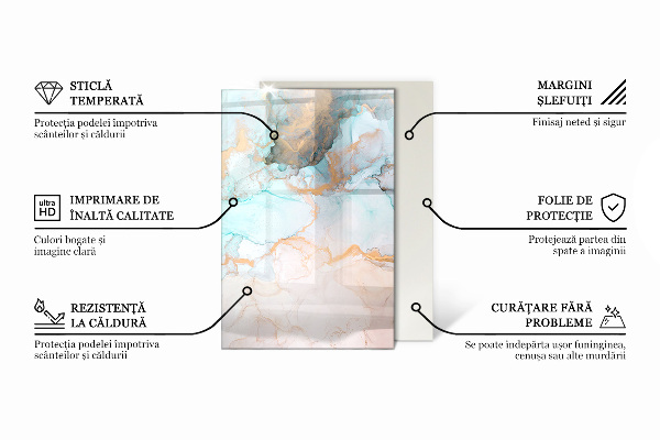 Pravokotna steklo za kamin Barva bela