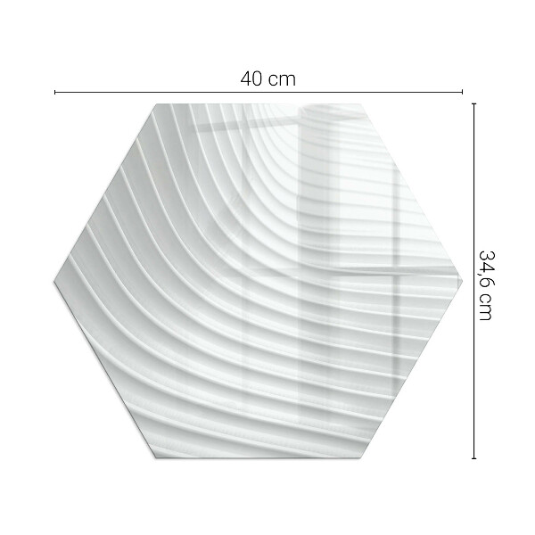 Šesterokotna steklena podložna plošča za kamin Valovi nežnih linij