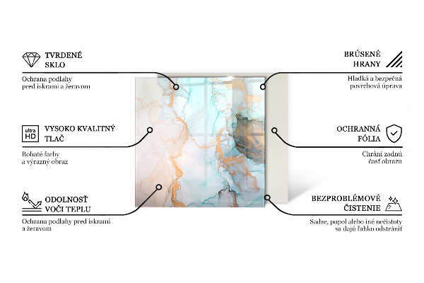 Šesterokotna steklena podložna plošča za kamin Abstraktna tekstura ozadja