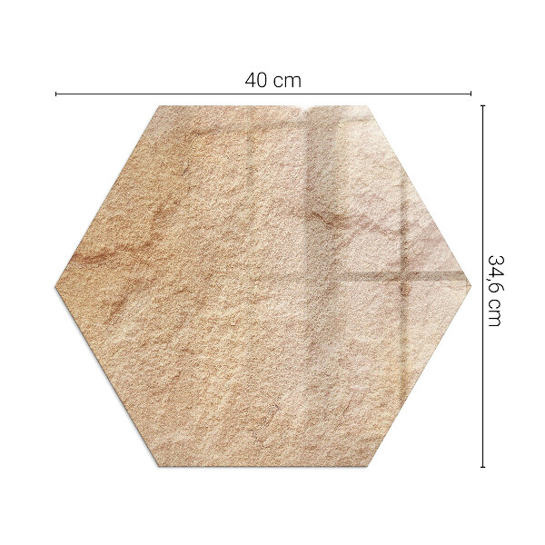 Šesterokotna steklena podložna plošča za kamin Tekstura naravnega kamna