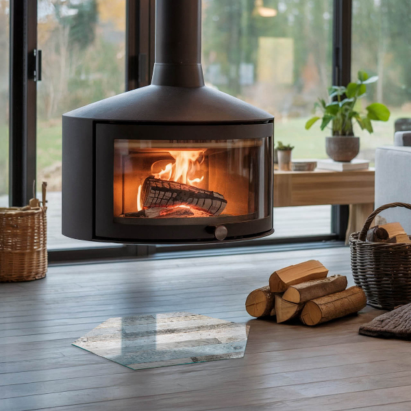 Šesterokotna podložno steklo za kamin Plošče v različnih odtenkih