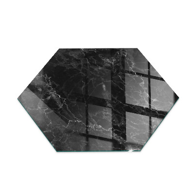 Šesterokotna podložno steklo za kamin Eleganten marmorni vzorec