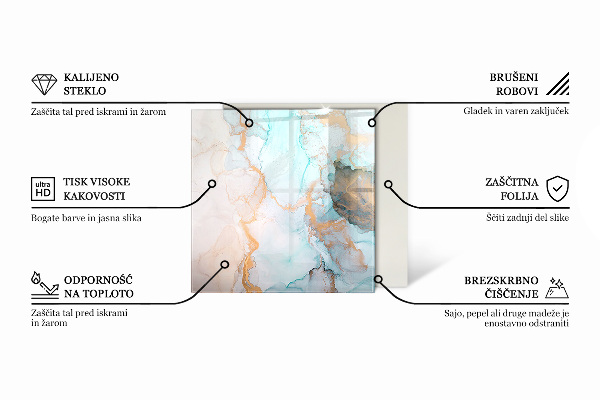 Šesterokotna steklo za pod kamin 3D geometrijski vzorec