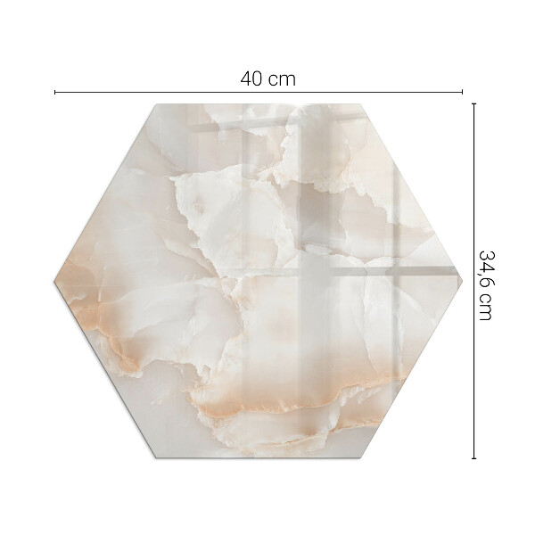Šesterokotna steklena podložna plošča za kamin Vzorec naravnega kamna