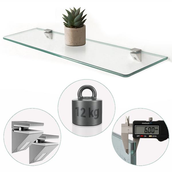 Steklena polica za kopalnico 40x13 cm