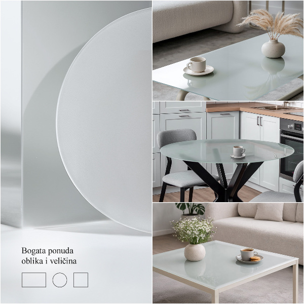 Okrogla mizna plošča, polprosojna