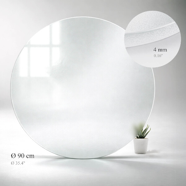 Okrogla mizna plošča, polprosojna